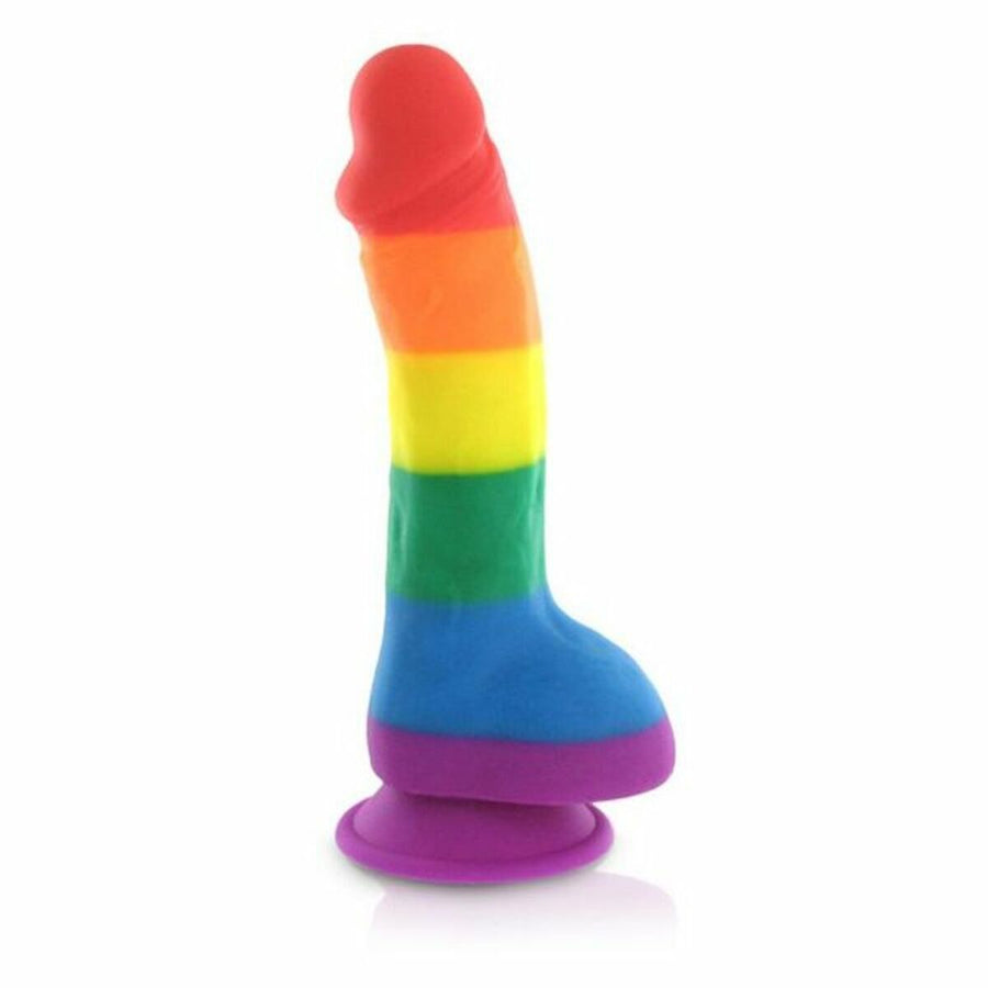 Silicone Rainbow Dildo avec balles Pride Dildo E26956