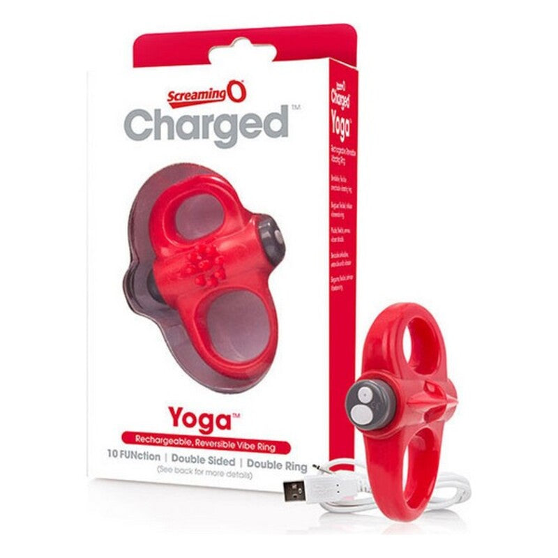 Anneau de Pénis vibrant The Screaming O Charged Yoga Rouge