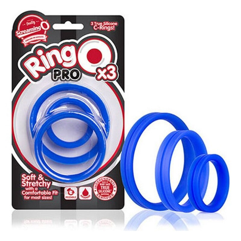 Anneau Pénis The Screaming O Ring Pro Set 3 Bleu (3 pcs)