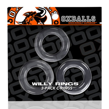 Tri Bague pénis Oxballs Willy Rings Pack Clear (3 uds)