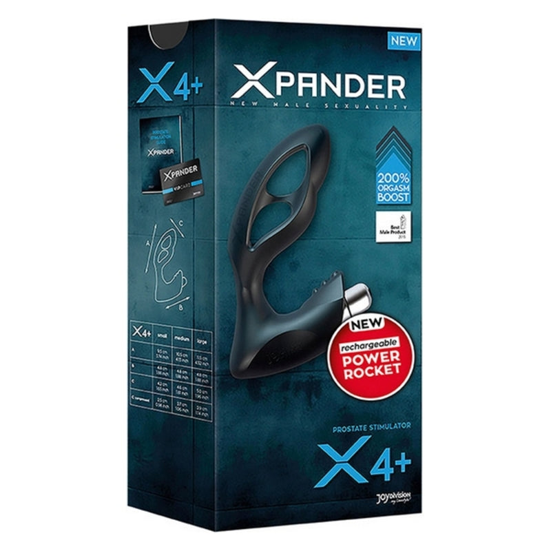 Massage Prostate Silicone Xpander X4 Noir Joydivision X 4+ (10,5 cm) Noir
