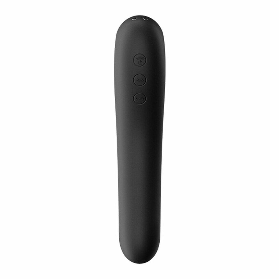 Aspirateur à clitoris Satisfyer Dual Kiss Insertable Air Pulse Vibrator Black
