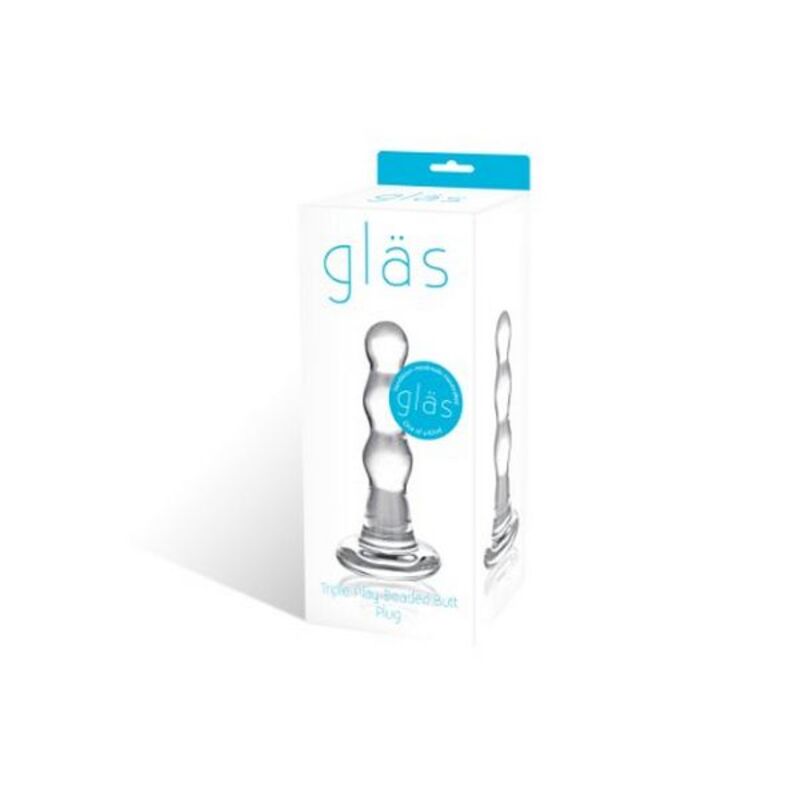 Plug Butt triple jeu en verre perlé Glas 62791
